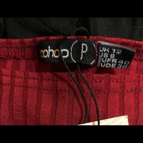 Boohoo Burgundy Red Crop Top - Picture 6 of 8